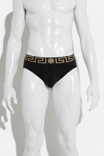 Versace Mens Black Logo Band