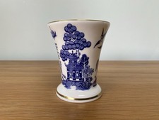 Coalport Willow Pattern Vase 10cm Bone China