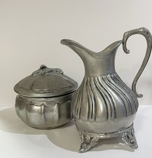 Vintage Pewter Creamer And