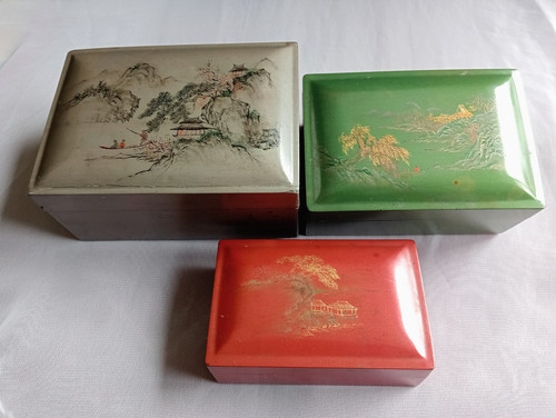 Foochow lacquerware nesting - lacquerware,