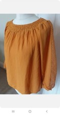Ladies F&F Mustard Yellow Blouse Top Size 6 VGC