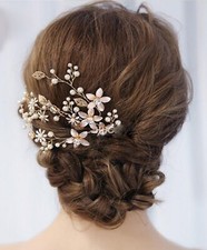 Gold wedding pearl - wedding, hair