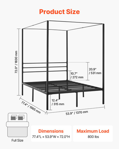 Full size canopy bed frame - canopy,