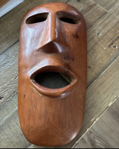 Hand carved tribal wooden - hand, face