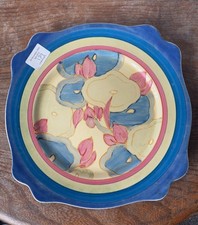 CLARICE CLIFF 1930s Fantasque Bizarre Blue Chintz 27cm Leda Shape Plate Ex Cond