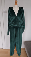Victoria's Secret Logo Detail Green Velour Tracksuit Set Size M & L VGC