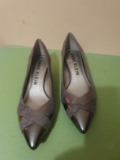 Anne Klein 8W Kitten Heel Shoes Silver/Grey