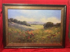 Large 20C Poppies In A  Green