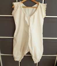 Original Vintage Victorian Cotton Combination Camiknickers Split Leg Bloomers