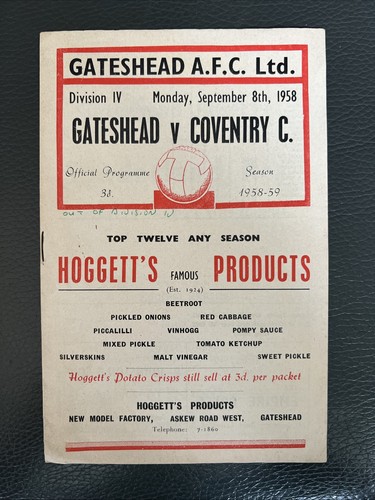 1958 gateshead v coventry - gateshead,