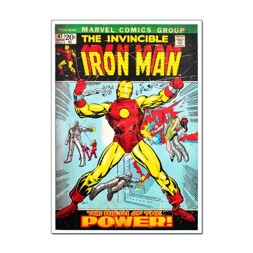 Retro iron man comic book - retro,