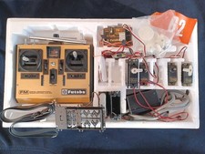 Vintage Futaba GOLD 5 channel 35 MHX set with Rx and 4 servos.TIMEWARP & RARE