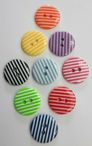 Round buttons 18mm striped - , 2