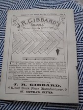 2pp Adverts 1902 J R Gibbard St Sidwell Exeter Wood Block Floors  R Dean Burnley