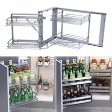 Kitchen Pull Out Basket Corner Slide Out Soft Close Wire/Panel Cabinet Organiser