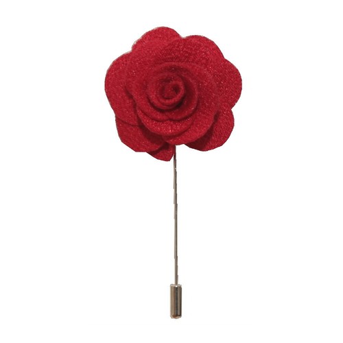 Red handmade flower rose lapel - flower/rose,