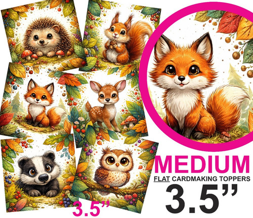 Woodland animals card toppers - animals,