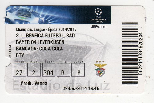 Ticket benfica lissabon - ec,