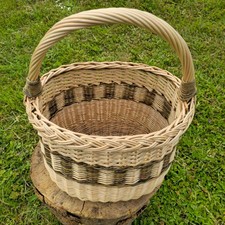 Handmade Tall Wicker Basket: Rustic Willow Storage Organizer