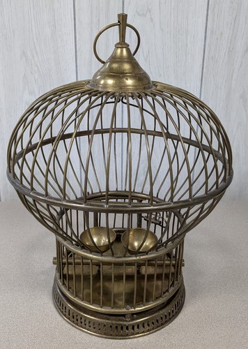 Vintage brass bird cage - vintage,