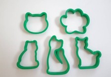 Green cat cookie cutter set - green,