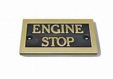 Engine Stop sign solid brass