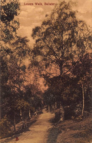 Early postcard lovers walk - postcard,