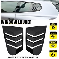 2X For Scirocco 09+ Gloss Black Rear Side Window Louver Cover Trim Vent Body Kit