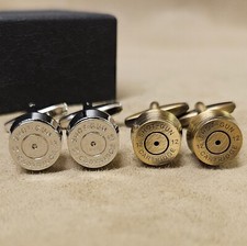 Shotgun Cartridge cufflinks silver or bronze  wedding gift for him *boxed*