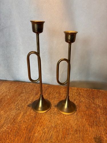 Brass candlesticks trumpet - candlesticks,