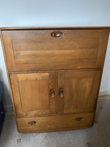 Ercol bureau elm - elm, vintage