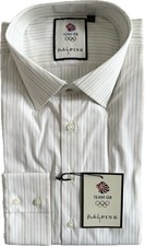 Thomas Pink 17in Shirt BNWT White Multicolour Stripe Team GB Long Sleeve New
