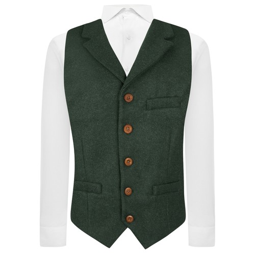 Hunter green wool waistcoat - hunter,