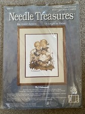 Needle Treasures Counted Cross Stitch Kit VTG M J Hummel Brother’s Lesson Cute.