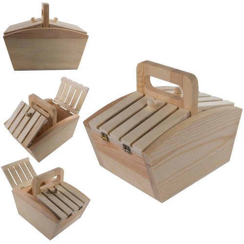 Small wooden sewing box - small,