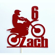 Motorbike Motocross Cake Topper Motorcycle Bike Birthday Any Name Age Colour