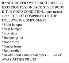 White Range Rover Sport Body Kit 2009/13 Model