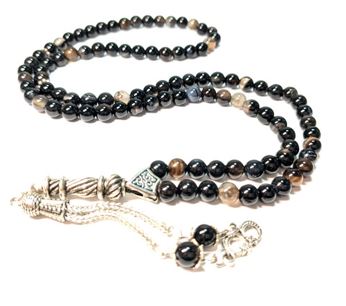 Black agate prayer - agate,