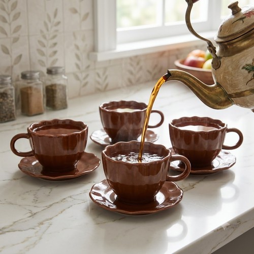 Teacup saucer set 4 5oz - teacup, of