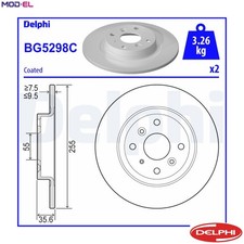 2x BRAKE DISC BG5298C FOR
