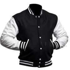 Black Varsity Letterman Wool