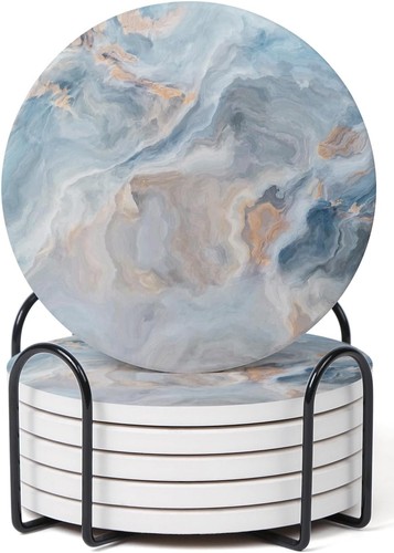 Set abstract blue marble - of,