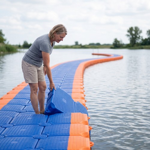 Plastic floating dock pontoon - floating,