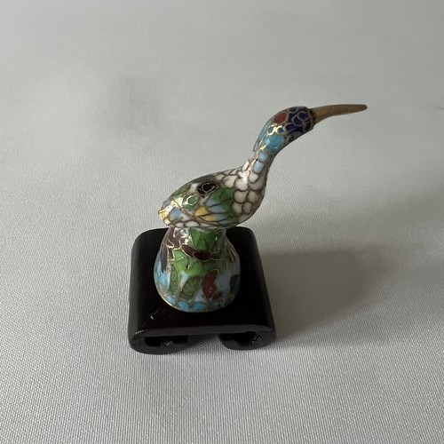 Vintage cloisonne enamel bird - vintage,