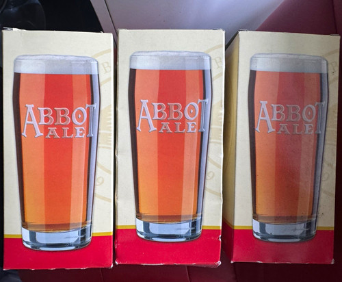 Abbot ale pint beer glass - abbot,