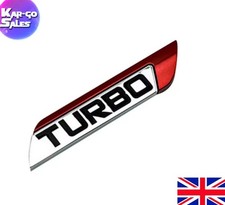 1x Red & Chrome Turbo 3D Badge