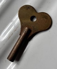 Vintage brass Heart shape Clock key - 4mm  - Clockmakers spares