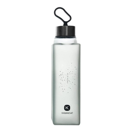 Glass water bottle - water, gray