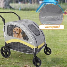 XXXL Rolling Dog Stroller Pet Puppy Pushchair Travel Carrier w/ Waterproof Cover