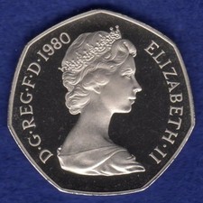 Great Britain 1980 Proof 50p, 50 Pence Coin, Britannia, Large (Ref. t7617)